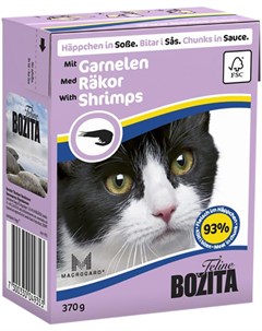 Chunks In Sauce Shrimps для кошек и котят с креветками в соусе 370 гр Bozita