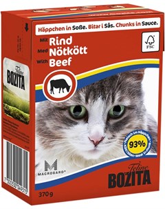 Chunks In Sauce Beef для кошек и котят с говядиной в соусе 370 гр Bozita