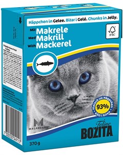 Chunks In Jelly Mackerel для кошек и котят со скумбрией в желе 370 гр Bozita
