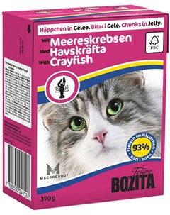Chunks In Jelly Crayfish для кошек и котят с лангустом в желе 370 гр Bozita
