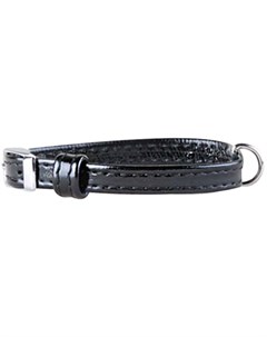Ошейник кожаный для собак лакированный без украшений черный 15 мм 27 36 см Brilliance 1 шт Collar