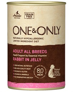 Монобелковые для взрослых собак всех пород с кроликом в желе 400 гр х 12 шт One&only
