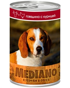 Mediano для взрослых собак кусочки с говядиной и курицей 405 гр х 24 шт Vita pro