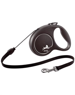 Black Design Cord тросовый поводок рулетка для животных 5 м размер M серый 1 шт Flexi