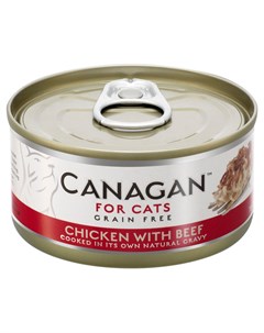 Grain Free Chicken Beef беззерновые для кошек и котят с курицей и говядиной в соусе 75 гр Canagan