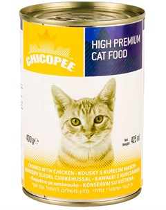 Cat для взрослых кошек с кусочками курицы в соусе 400 гр Chicopee