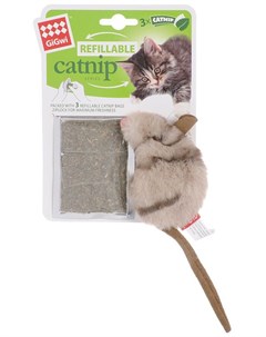 Игрушка для кошек Refillable Catnip Мышка с кошачьей мятой 10 см 75382 1 шт Gigwi
