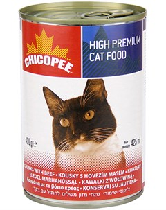 Cat для взрослых кошек с кусочками говядины в соусе 400 гр Chicopee