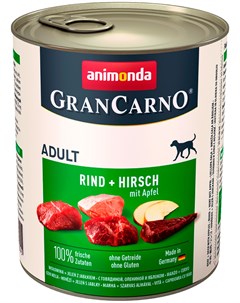 Gran Carno Original Adult Rind Hirsch Mit Apfel для взрослых собак с говядиной олениной и яблоком 80 Animonda