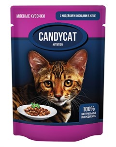 Для взрослых кошек с индейкой и овощами в желе 85 гр Candycat