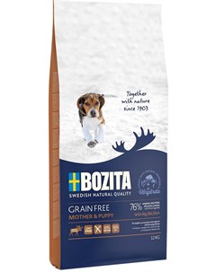 Grain Free Mother Puppy Elk беззерновой для щенков всех пород беременных и кормящих сук с лосем 2 кг Bozita