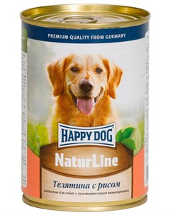 Для взрослых собак с телятиной и рисом 410 гр Happy dog