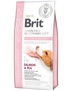 Veterinary Diet Dog Grain Free Hypoallergenic для собак и щенков при пищевой аллергии 12 кг Brit*
