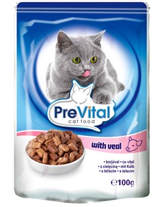 Classic для взрослых кошек с телятиной в соусе 100 гр Prevital