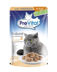 Naturel для взрослых кошек с курицей в желе 85 гр Prevital