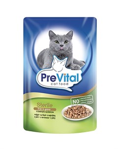 Classic для взрослых кастрированных котов и стерилизованных кошек с печенью в соусе 100 гр Prevital