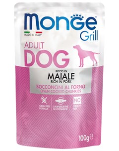 Grill Pouch Dog для взрослых собак со свининой 100 гр Monge