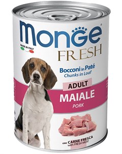 Fresh Adult Dog Chunks In Loaf для взрослых собак мясной рулет со свининой 400 гр Monge