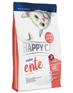 Sensitive Adult Ente для взрослых кошек при аллергии с уткой рисом и картофелем 1 4 кг Happy cat