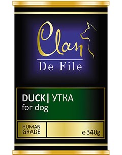 De File монобелковые для взрослых собак с уткой 100 гр х 16 шт Clan