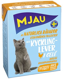 Chunks In Jelly Chicken Liver для кошек и котят с куриной печенью в желе 380 гр Mjau