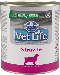 Vet Life Canin Struvite для взрослых собак при мочекаменной болезни струвиты 300 гр 300 гр х 6 шт Farmina