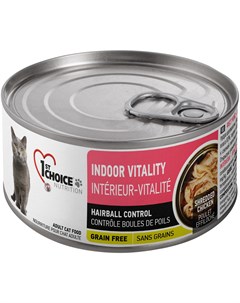 Cat Adult Indoor Vitality беззерновые для взрослых кошек живущих дома с курицей и яблоками 85 гр 1st choice