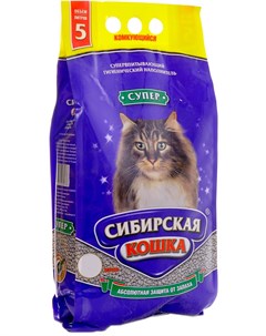 Супер наполнитель комкующийся для туалета кошек крупные гранулы 20 кг Сибирская кошка