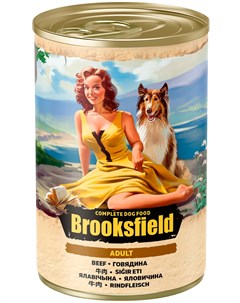 Adult Dog All Breeds для взрослых собак всех пород с говядиной и рисом 400 гр х 12 шт Brooksfield