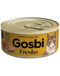 Fresko Grain Free Cat Adult беззерновые для взрослых кошек с тунцом и лососем в желе 70 гр х 32 шт Gosbi
