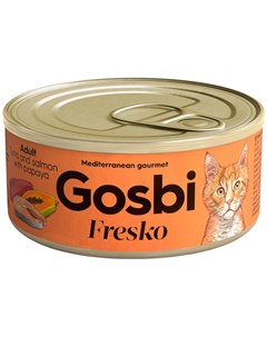Fresko Cat Adult для взрослых кошек тунцом лососем и папайей 70 гр Gosbi