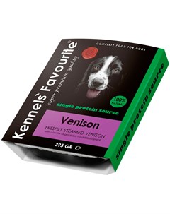 100 Venison беззерновые для взрослых собак всех пород с олениной 395 гр Kennels` favourite