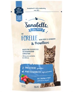 Лакомство Snack для кошек мини колбаски мясные с форелью и клюквой 55 гр 1 шт Sanabelle