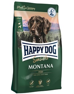 Supreme Montana Sensible Nutrition для взрослых собак всех пород при аллергии с кониной и картофелем Happy dog