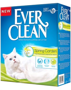 Spring Garden наполнитель комкующийся для туалета кошек с ароматизатором весенний сад 6 л Ever clean