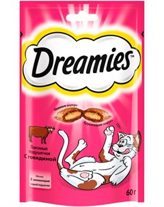 Лакомство для кошек подушечки с говядиной 60 гр Dreamies