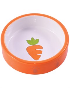 Миска для грызунов керамическая оранжевая с морковью 70 мл Керамикарт
