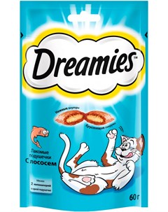 Лакомство для кошек подушечки с лососем 60 гр Dreamies