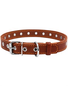 Ошейник кожаный для собак безразмерный коричневый 20 мм 50 см 1 шт Collar