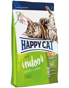 Supreme Fit Well Adult Indoor Weide lamm для взрослых кошек живущих дома с ягненком 10 кг Happy cat