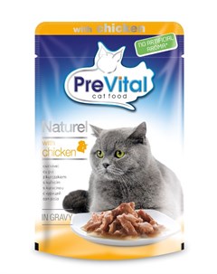 Naturel для взрослых кошек с курицей в соусе 85 гр Prevital