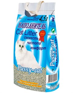 Цеолитовый Пусси кэт наполнитель впитывающий для туалета кошек 4 5 л Pussy-cat