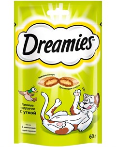 Лакомство для кошек подушечки с уткой 60 гр Dreamies