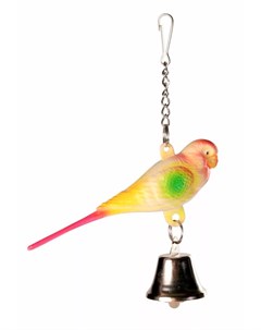 Игрушка для птиц Пластиковый попугай с колокольчиком 9 см 1 шт Trixie