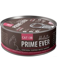 Chicken Topped With Shrimp холистик для кошек и котят с цыпленком и креветками в желе 80 гр Prime ever
