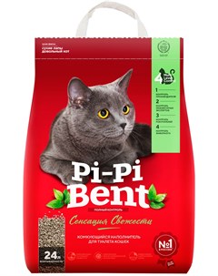 Сенсация свежести Пи Пи Бент наполнитель комкующийся для туалета кошек с ароматом трав и цветов 10 к Pi-pi bent