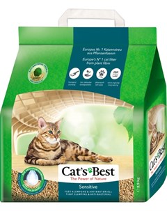 Cat s Best Sensitive наполнитель древесно комкующийся для туалета кошек 8 л Cat's best