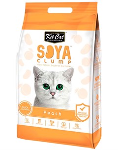 Soya Clump Peach наполнитель соевый биоразлагаемый комкующийся для туалета кошек с ароматом персика  Kit cat