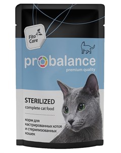 Cat Sterilized для взрослых кастрированных котов и стерилизованных кошек с курицей 66935 85 гр Probalance