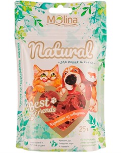 Лакомство Natural Best Friends для собак и кошек карпаччо из говядины 25 гр 1 шт Molina